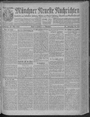 Münchner neueste Nachrichten Sonntag 27. Mai 1923
