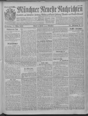 Münchner neueste Nachrichten Samstag 17. März 1923
