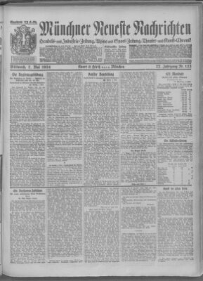 Münchner neueste Nachrichten Mittwoch 7. Mai 1924