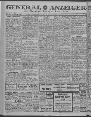 Münchner neueste Nachrichten Samstag 13. Oktober 1923