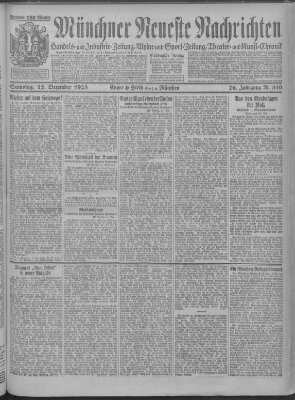 Münchner neueste Nachrichten Samstag 15. Dezember 1923