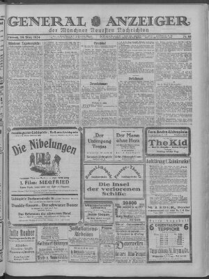 Münchner neueste Nachrichten Mittwoch 26. März 1924
