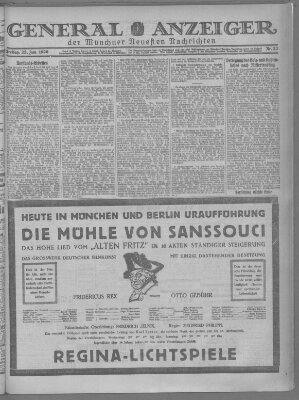Münchner neueste Nachrichten Freitag 22. Januar 1926