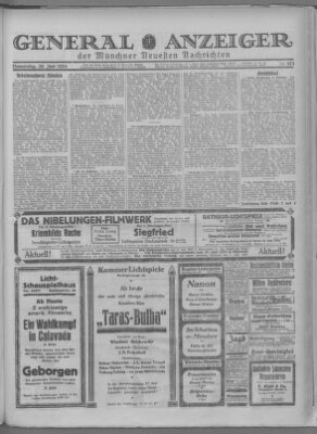 Münchner neueste Nachrichten Donnerstag 26. Juni 1924