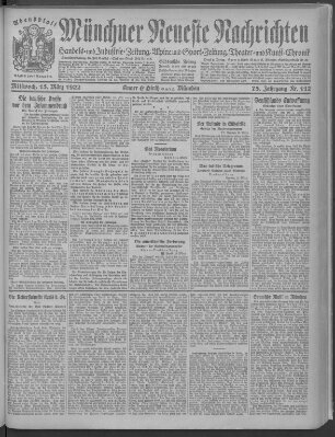 Münchner neueste Nachrichten Mittwoch 15. März 1922