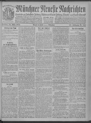 Münchner neueste Nachrichten Freitag 24. März 1922