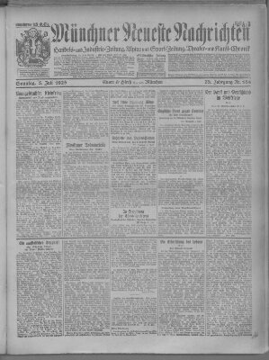 Münchner neueste Nachrichten Sonntag 5. Juli 1925