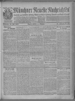 Münchner neueste Nachrichten Mittwoch 22. Juli 1925
