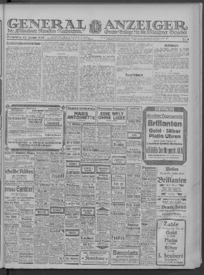 Münchner neueste Nachrichten Donnerstag 11. Januar 1923