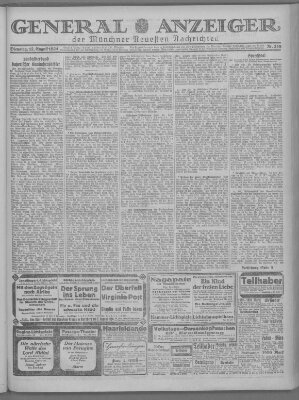 Münchner neueste Nachrichten Dienstag 12. August 1924
