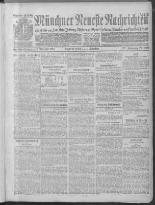 Münchner neueste Nachrichten Samstag 1. November 1924
