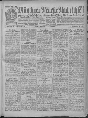 Münchner neueste Nachrichten Mittwoch 5. November 1924