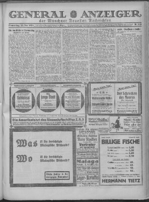 Münchner neueste Nachrichten Donnerstag 13. November 1924