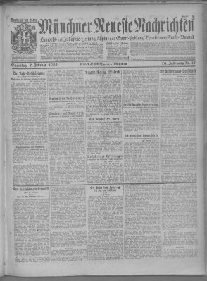 Münchner neueste Nachrichten Samstag 7. Februar 1925