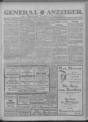 Münchner neueste Nachrichten Donnerstag 5. März 1925