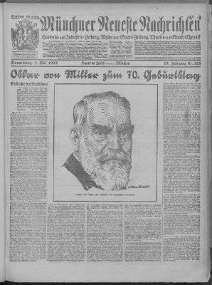 Münchner neueste Nachrichten Donnerstag 7. Mai 1925