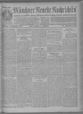 Münchner neueste Nachrichten Mittwoch 9. September 1925