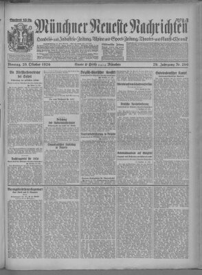 Münchner neueste Nachrichten Montag 25. Oktober 1926