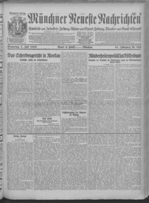 Münchner neueste Nachrichten Samstag 7. Juli 1928