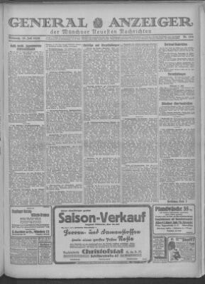 Münchner neueste Nachrichten Mittwoch 18. Juli 1928