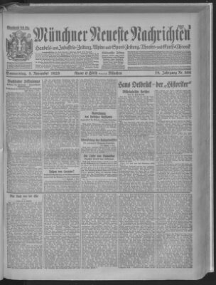 Münchner neueste Nachrichten Donnerstag 5. November 1925
