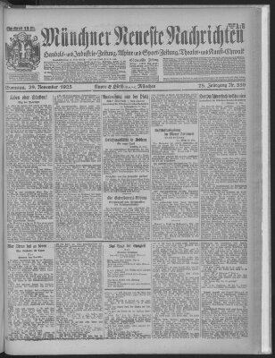 Münchner neueste Nachrichten Sonntag 29. November 1925