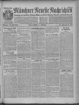 Münchner neueste Nachrichten Montag 26. Juli 1926