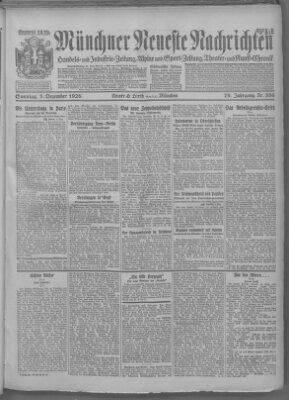 Münchner neueste Nachrichten Sonntag 5. Dezember 1926
