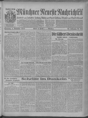 Münchner neueste Nachrichten Sonntag 6. November 1927