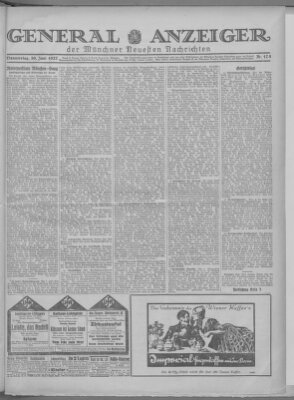 Münchner neueste Nachrichten Donnerstag 30. Juni 1927