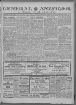Münchner neueste Nachrichten Donnerstag 3. Februar 1927