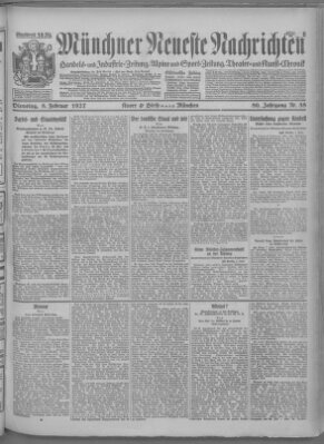 Münchner neueste Nachrichten Dienstag 8. Februar 1927