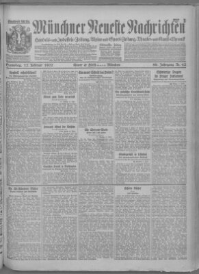 Münchner neueste Nachrichten Samstag 12. Februar 1927