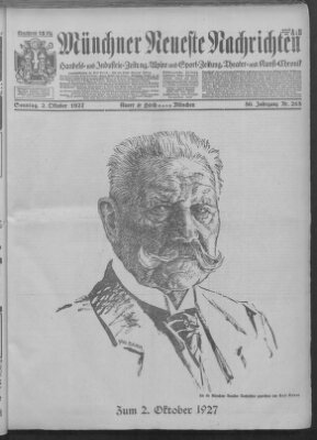 Münchner neueste Nachrichten Sonntag 2. Oktober 1927