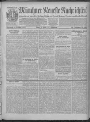 Münchner neueste Nachrichten Mittwoch 5. Oktober 1927