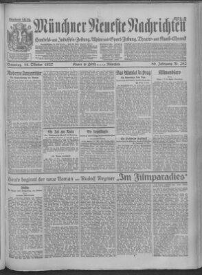 Münchner neueste Nachrichten Sonntag 16. Oktober 1927