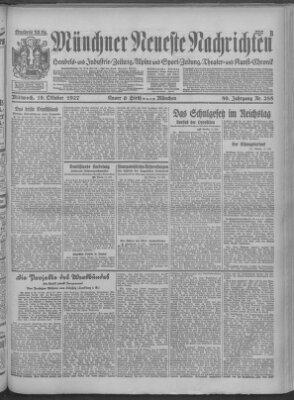 Münchner neueste Nachrichten Mittwoch 19. Oktober 1927