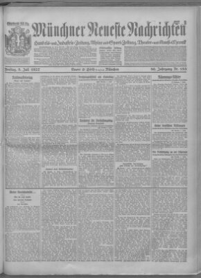 Münchner neueste Nachrichten Freitag 8. Juli 1927