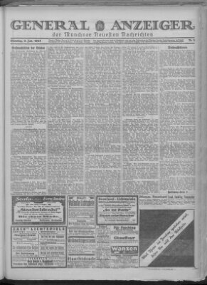 Münchner neueste Nachrichten Dienstag 3. Januar 1928