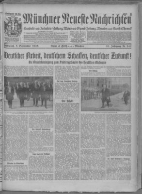 Münchner neueste Nachrichten Mittwoch 5. September 1928