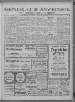 Münchner neueste Nachrichten Mittwoch 9. April 1924