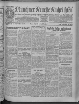 Münchner neueste Nachrichten Donnerstag 15. November 1928