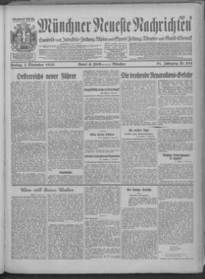 Münchner neueste Nachrichten Freitag 7. Dezember 1928