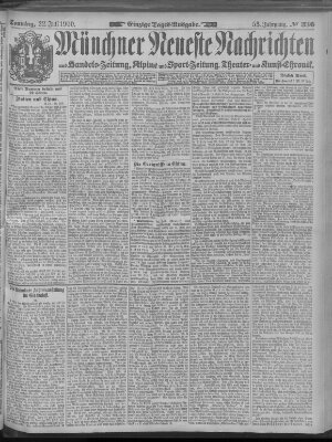 Münchner neueste Nachrichten Sonntag 22. Juli 1900