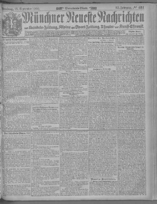 Münchner neueste Nachrichten Dienstag 18. September 1900