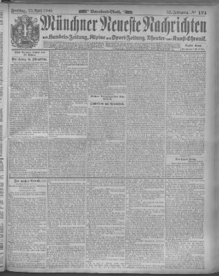 Münchner neueste Nachrichten Freitag 13. April 1900