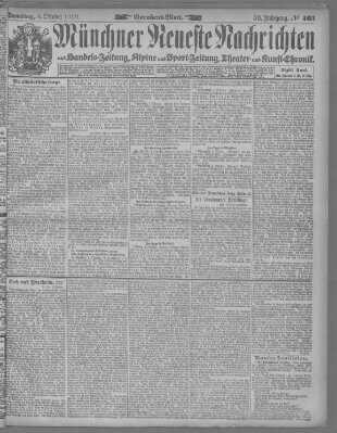 Münchner neueste Nachrichten Samstag 6. Oktober 1900