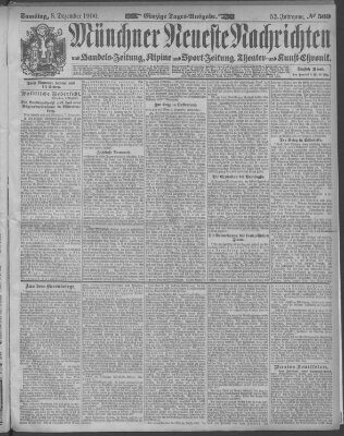 Münchner neueste Nachrichten Samstag 8. Dezember 1900