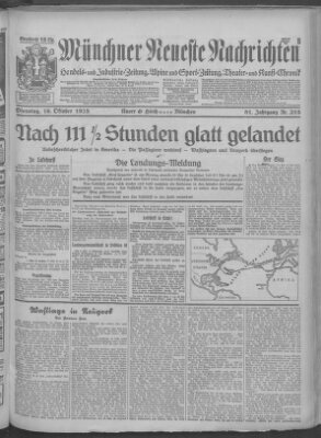 Münchner neueste Nachrichten Dienstag 16. Oktober 1928