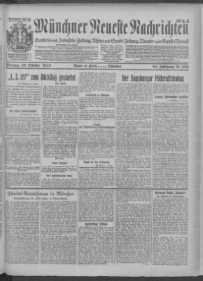 Münchner neueste Nachrichten Montag 29. Oktober 1928